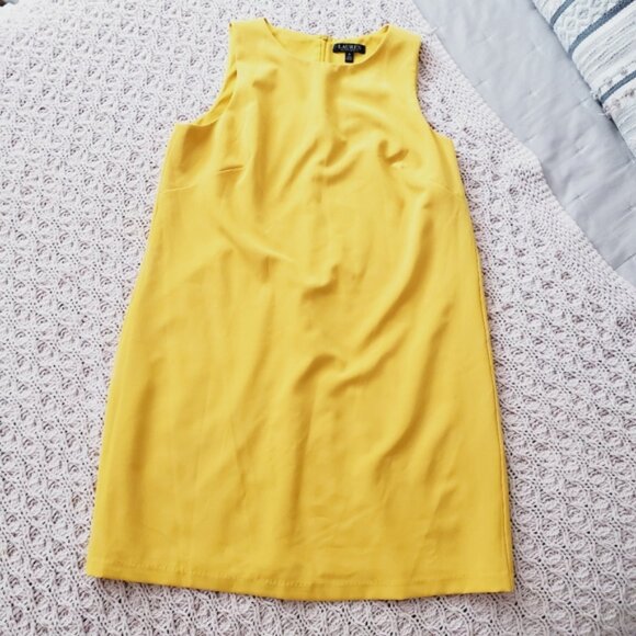 RALPH LAUREN Marigold Sheath Dress with side RL Logo- Size 16 - Picture 7 of 16